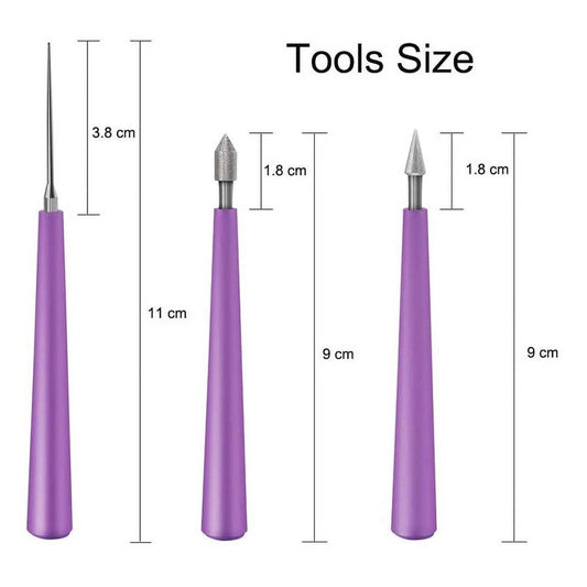 5PCS Bead Reamer Set Tipped Bead Reamer Beading Hole Enlarger Tool for Glass Plastic Metal Wood Beads