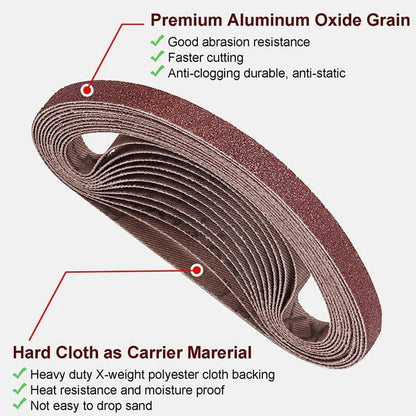 Sanding Belt 72 Pack 1/2 X 18 Inch Aluminum Oxide Air File Sander Belt Assortment,Belt Sander Tool for Woodworking