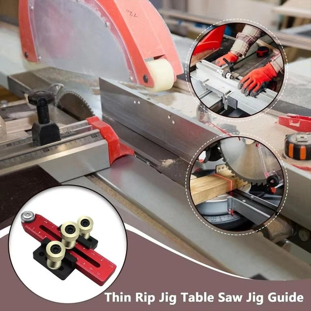 Thin Rip Jig Fast Thin Jig Guide for Router Table Power Tool Accessory for Table Saws Routers and Milling Machines