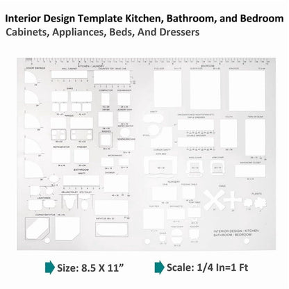 Architectural Drafting Tools: 3-Piece Ruler Set for House Plans, Furniture, Kitchen & Interior Design