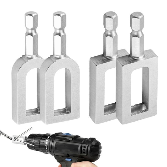 4Pcs Electric Drill Wire Twisting Tool Carbon Steel 1/4 Inch Hex Shank Wire Twisting Knotter Tool for Electric Drill
