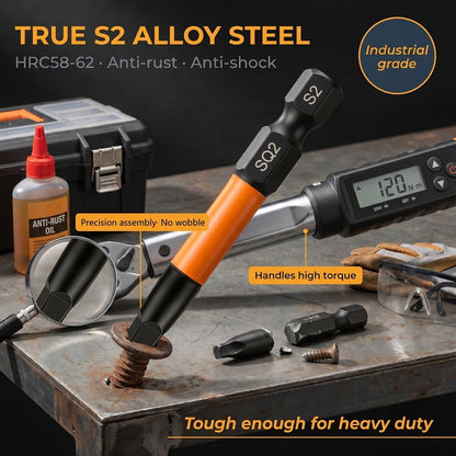 12-Pack S2 Alloy Steel Screwdriver Bit Set – Durable & Rust-Resistant, Universal Compatibility with Cordless Drills, Impact Drivers & Manual Screwdrivers