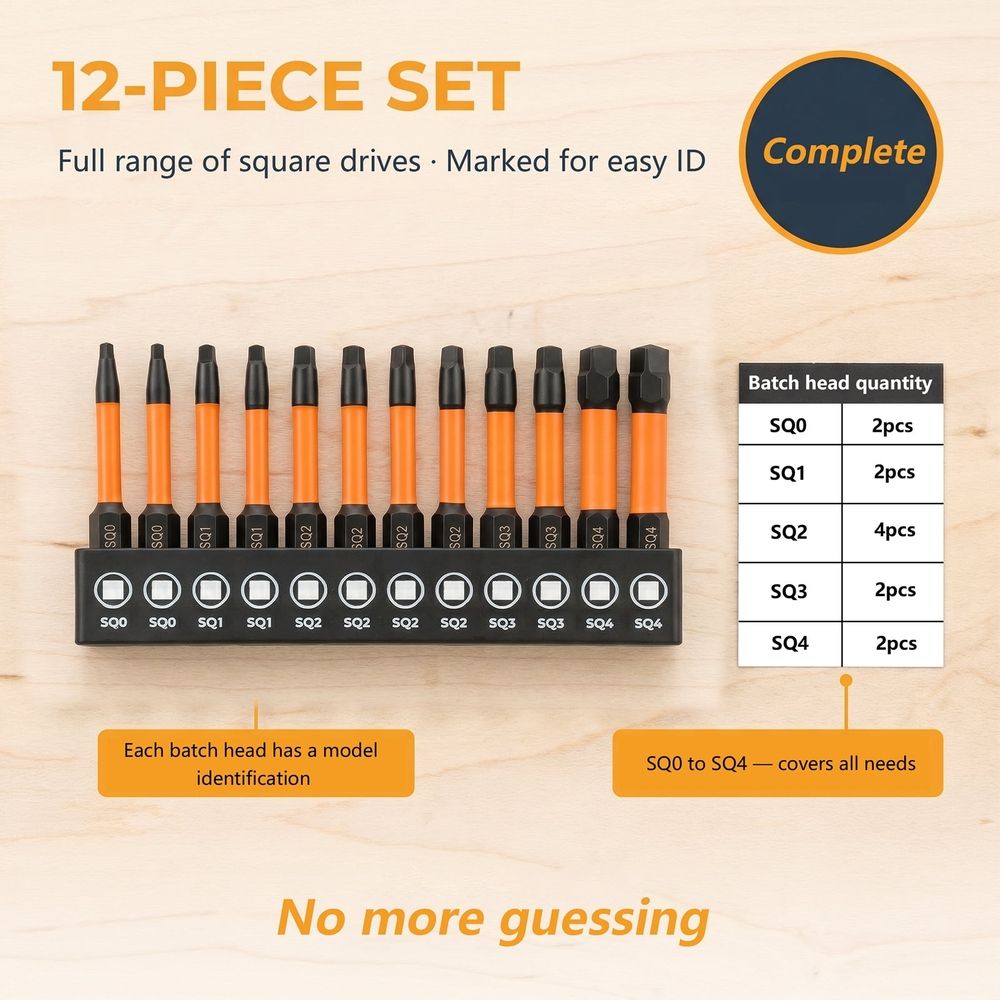 12-Pack S2 Alloy Steel Screwdriver Bit Set – Durable & Rust-Resistant, Universal Compatibility with Cordless Drills, Impact Drivers & Manual Screwdrivers