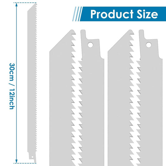 6Pcs Reciprocating Saw Blades Set 12inch 6TPI Stainless Steel Frozen Food Universal Frozen Beef Bone Cutting Saw Blades for Frozen Beef Fish Sheep Bone