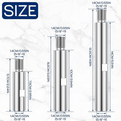 3Pcs Angle Grinder Extension,3/4/5.5in M14 Angle Grinder Extension Shaft Aluminium Alloy Rotary Angle Grinder Lengthen Connecting Rod for Polisher Grinding Machine