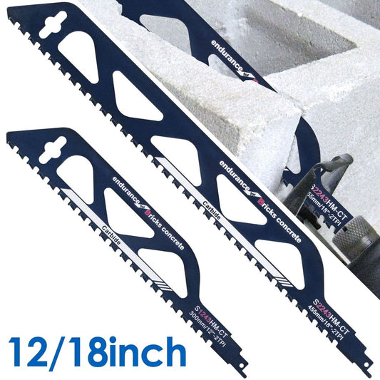 Reciprocating Saw Blade 12/18inch Universal Cutting Recip Sabre Saw Blade Alloy Steel Brick Concrete Cutting Saw Blade for Cement Composite Panels Bricks
