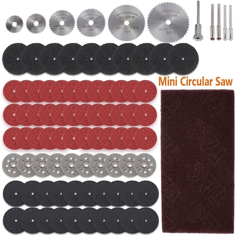 Cutting Wheel Set for Rotary Tool, 88Pcs HSS Circular Saw Blades Drill Wheels Kit With Mandrels for