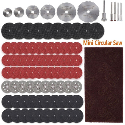 Cutting Wheel Set for Rotary Tool, 88Pcs HSS Circular Saw Blades Drill Wheels Kit With Mandrels for