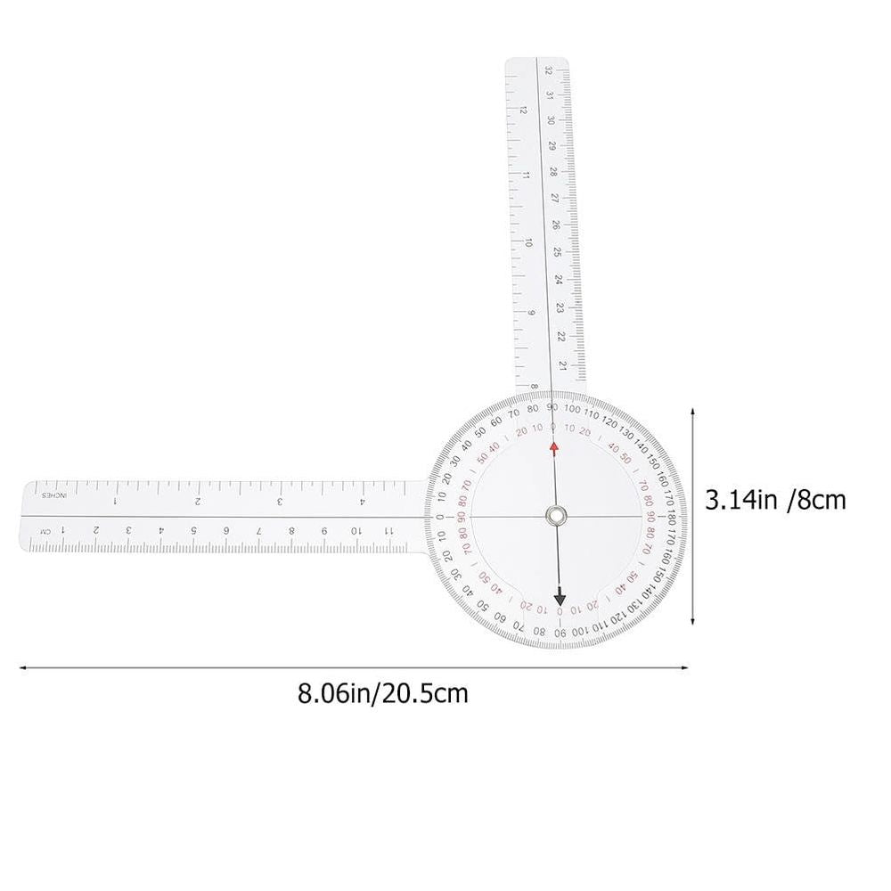 4-Pack Clear Plastic Folding Angle Ruler Goniometer Tool for Portable and Accurate Measurement