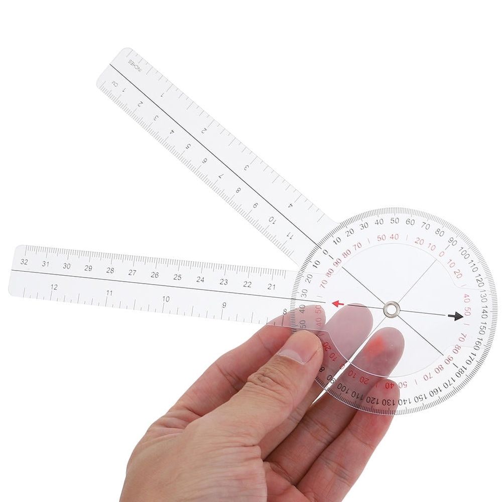 4-Pack Clear Plastic Folding Angle Ruler Goniometer Tool for Portable and Accurate Measurement