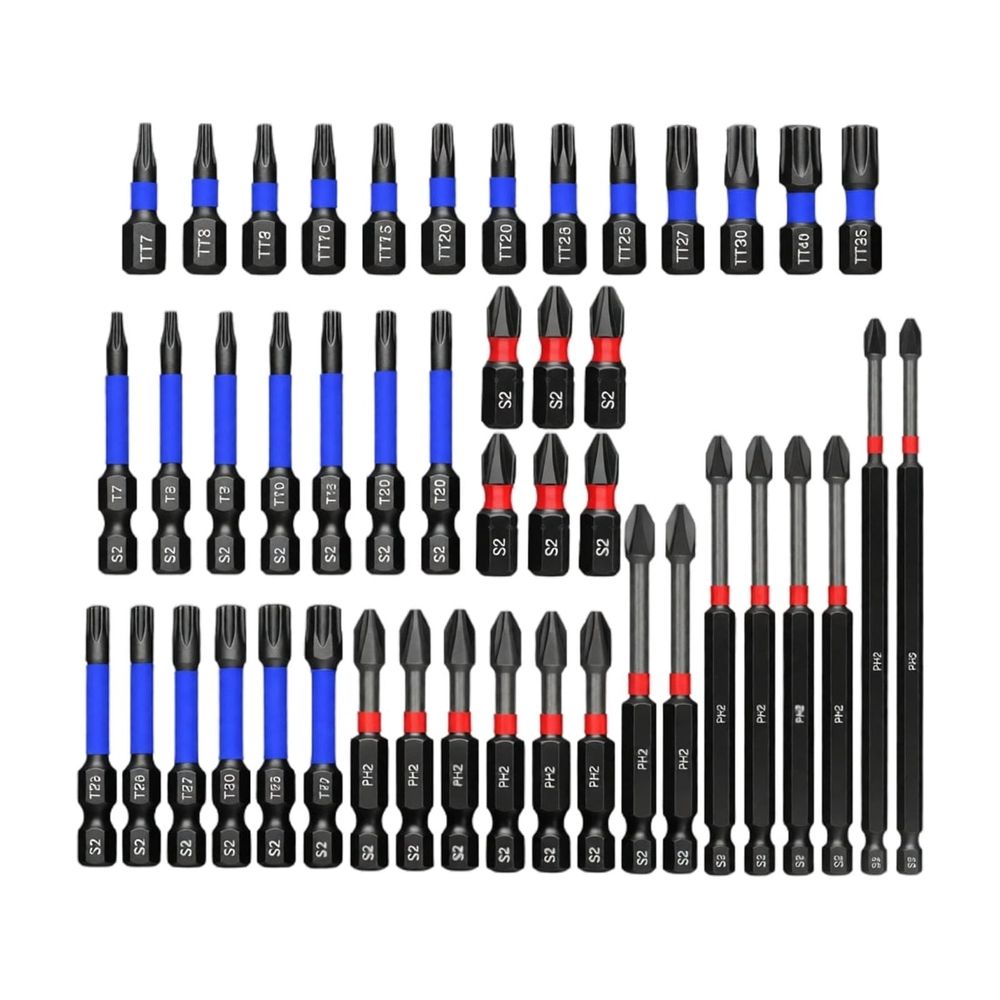 46-Piece Star Screwdriver Bit Set with Hole Security Precision Machined Bits with Storage Box Hardened Stainless Steel for Electric Screwdrivers