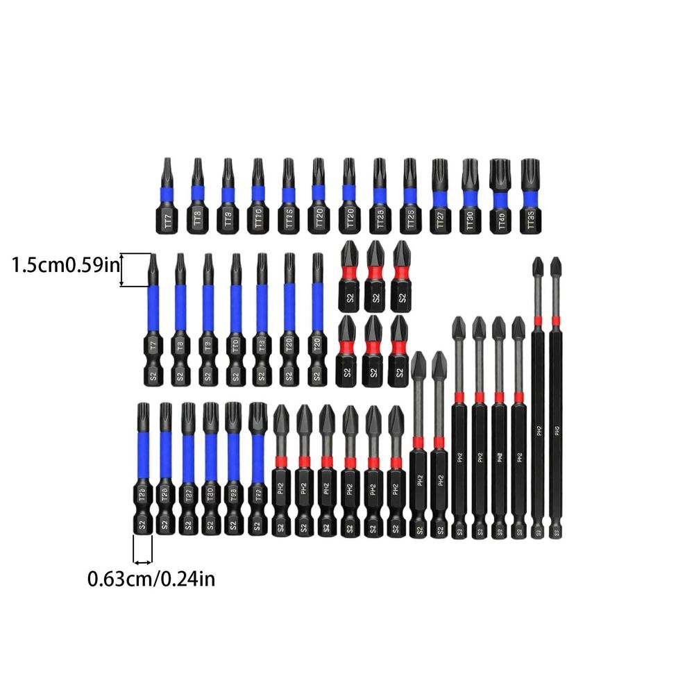 46-Piece Star Screwdriver Bit Set with Hole Security Precision Machined Bits with Storage Box Hardened Stainless Steel for Electric Screwdrivers