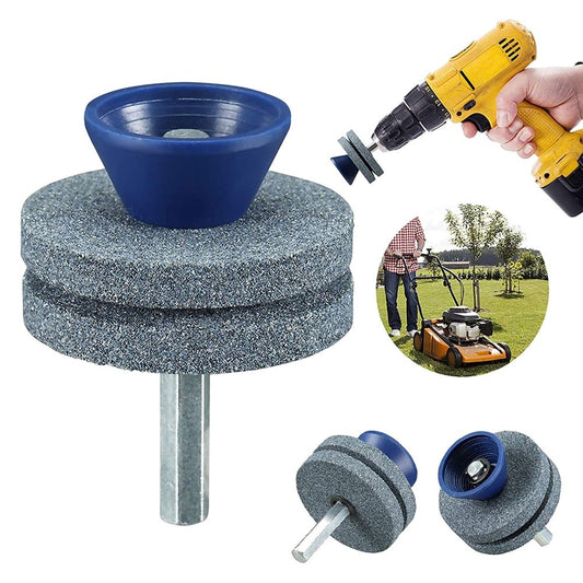 Universal Multi-Sharp Rotary Double Layer Lawn Mower Blade Sharpener for Power Drill and Hand Drill Double Layer