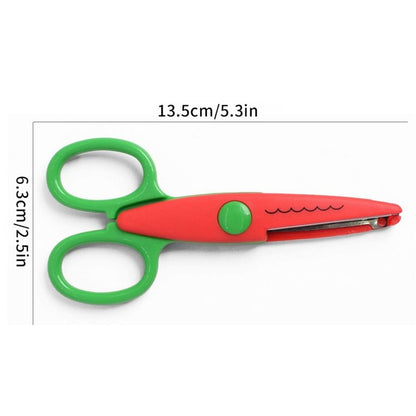 6 Pcs Decorative Edge Scissors, Plastic Design Safety Art Scissors, Creative Crafts Scissors Paper Scrapbooking Decorative Wave Lace Edge Cutters