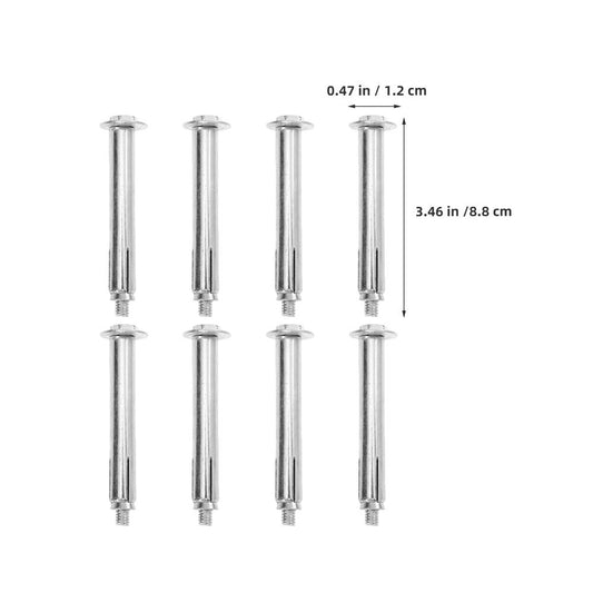 8-Piece Expansion Bolt Set Iron Heavy Duty Wall Anchors for and Concrete Wall Hooks
