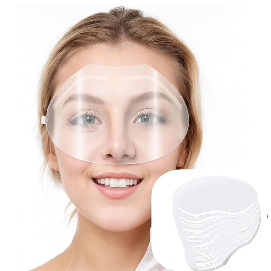 50Pcs Disposable Face Shield Clear Face Protective Visor for Haircuts, Eyelash Extensions, Post-Eye Surgery, and Hair Washing, Hair Salon Supplies