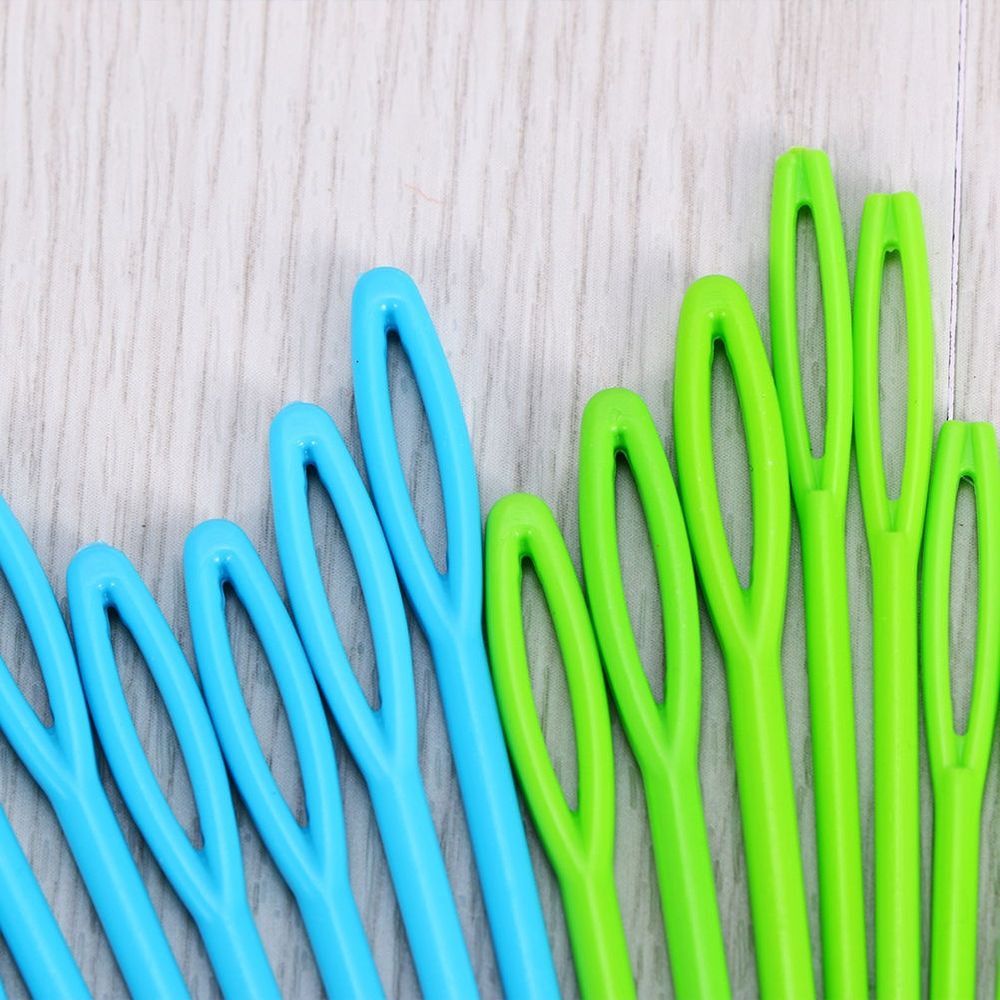 100Pcs Weaving Sewing Needles Plastic Assorted Color Large Holes Practical Use