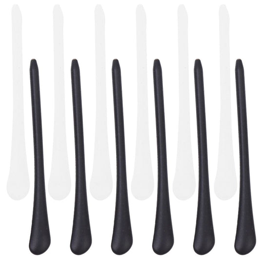12 Pairs Silicone Glasses Foot Covers, Vintage Metal Protective Tips for Eyeglasses, Black and White