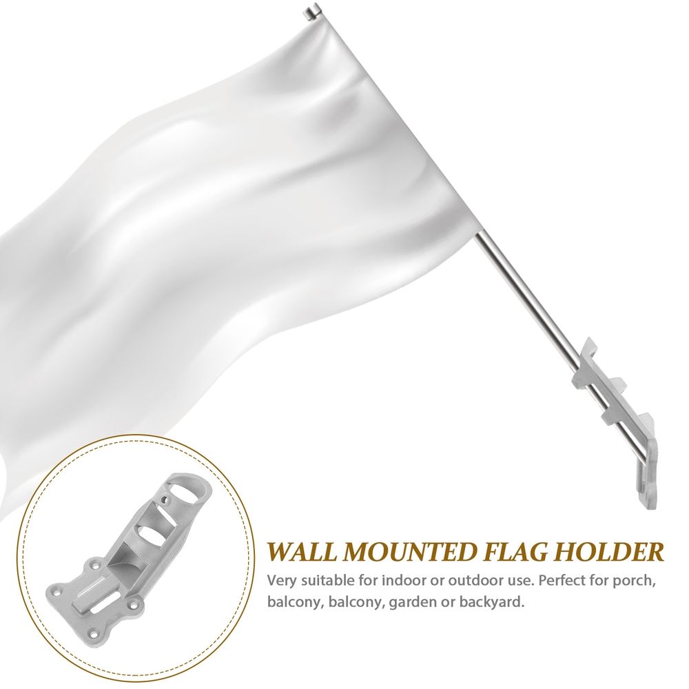Silver Flag Pole Mounting Bracket Durable and Practical for DIY