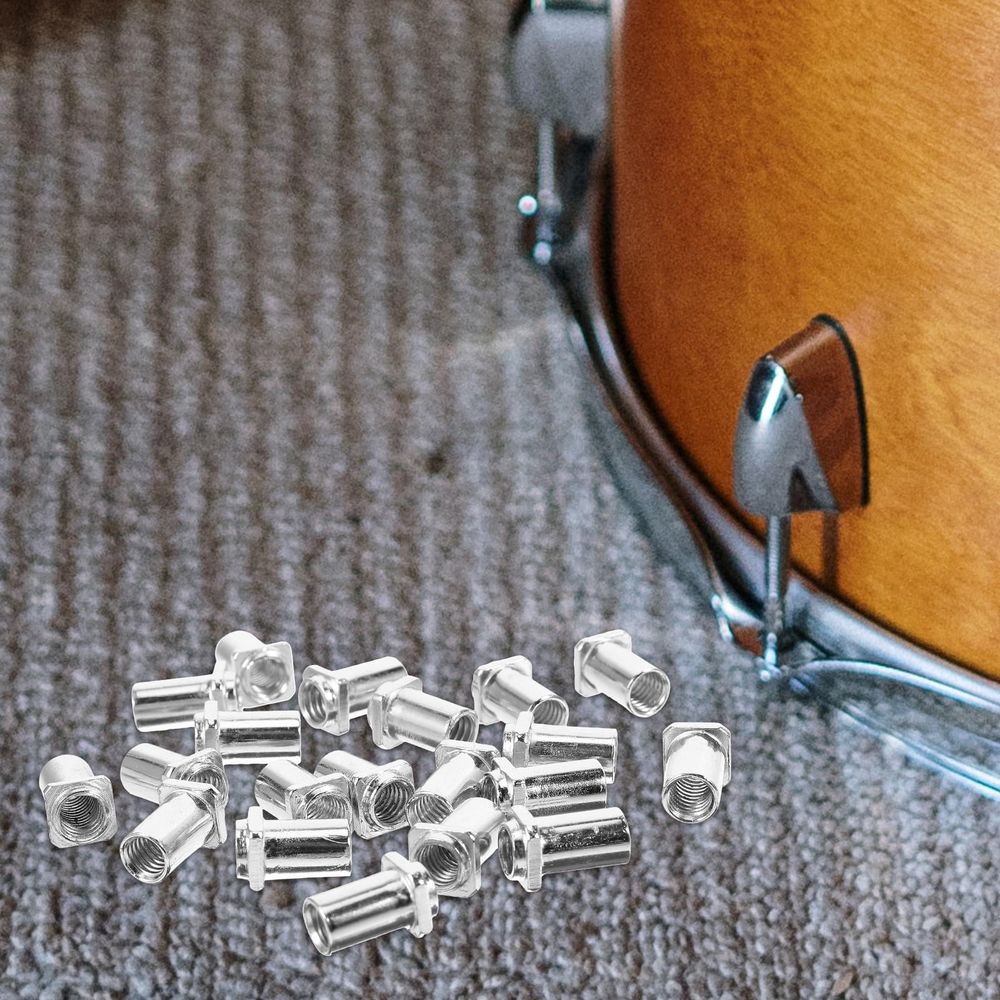 Iron Drum Swivel Nuts Plated Silver Lug Replacement Part Dirt Resistant 20Pcs