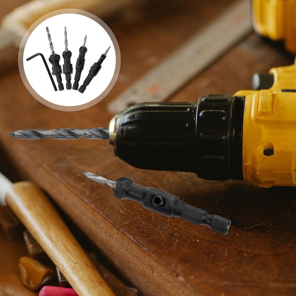 Cone Drill Bit Set Woodworker Hexagonal S High Hardness