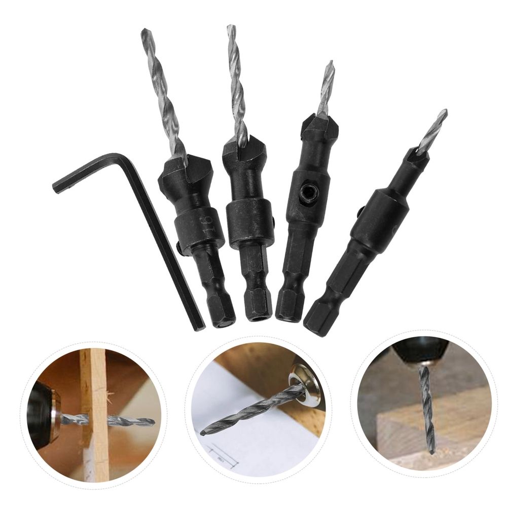 Cone Drill Bit Set Woodworker Hexagonal S High Hardness