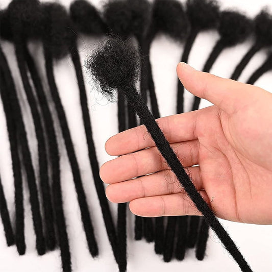 Real Human Hair Loc Extensions Black Dreadlocks Lightweight Comfortable Wear