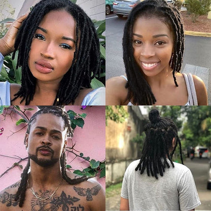 Real Human Hair Loc Extensions Black Dreadlocks Lightweight Comfortable Wear