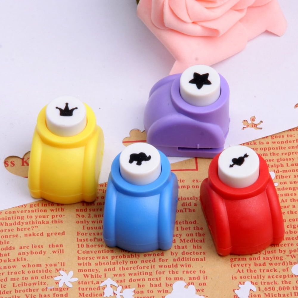 Craft Punch Punching Machine Hole Puncher Embossing Tool Paper Scrapbook Cutter Shapes Manual 12 Pcs