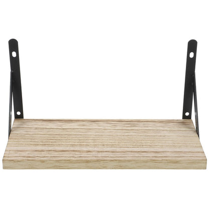 Khaki Triangular Floating Shelf Metal and Wood Storage Solution for Wall Mount