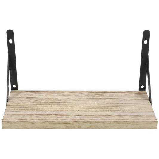 Khaki Triangular Floating Shelf Metal and Wood Storage Solution for Wall Mount