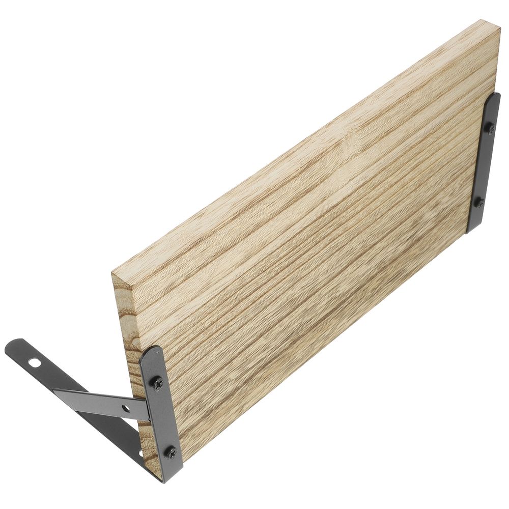 Khaki Triangular Floating Shelf Metal and Wood Storage Solution for Wall Mount