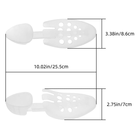 2Pcs Adjustable White Plastic Shoe Stretcher and Crease Protector for Travel and Daily Use