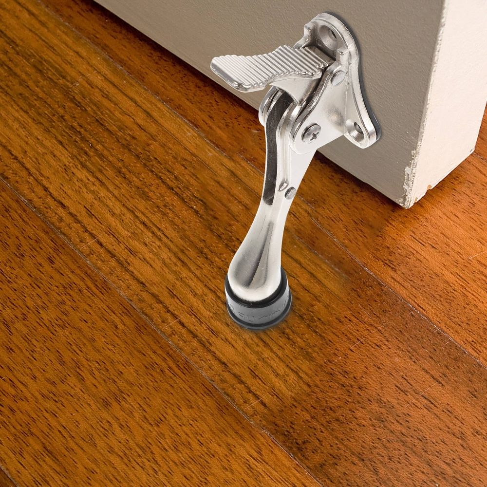 Heavy Duty Door Stopper Holders Keep Open Bottom Child Silver