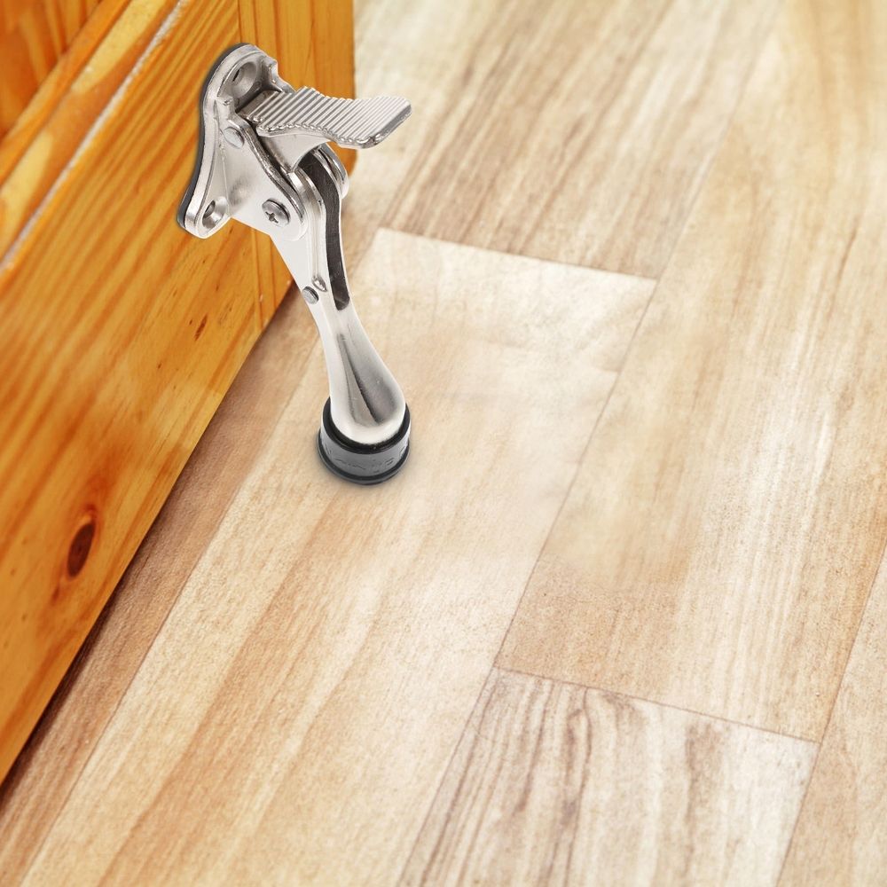 Heavy Duty Door Stopper Holders Keep Open Bottom Child Silver