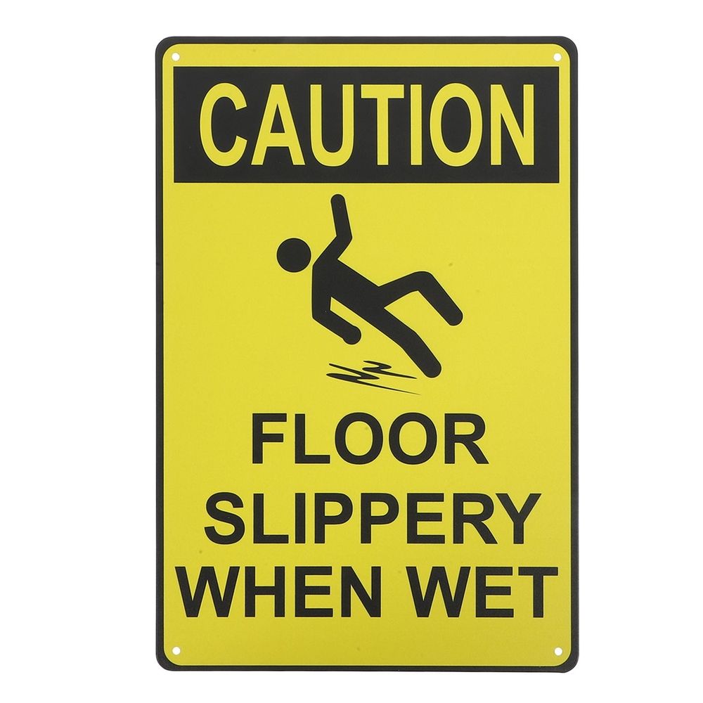 High Visibility Yellow Caution Sign for Outdoor Slippery Floors