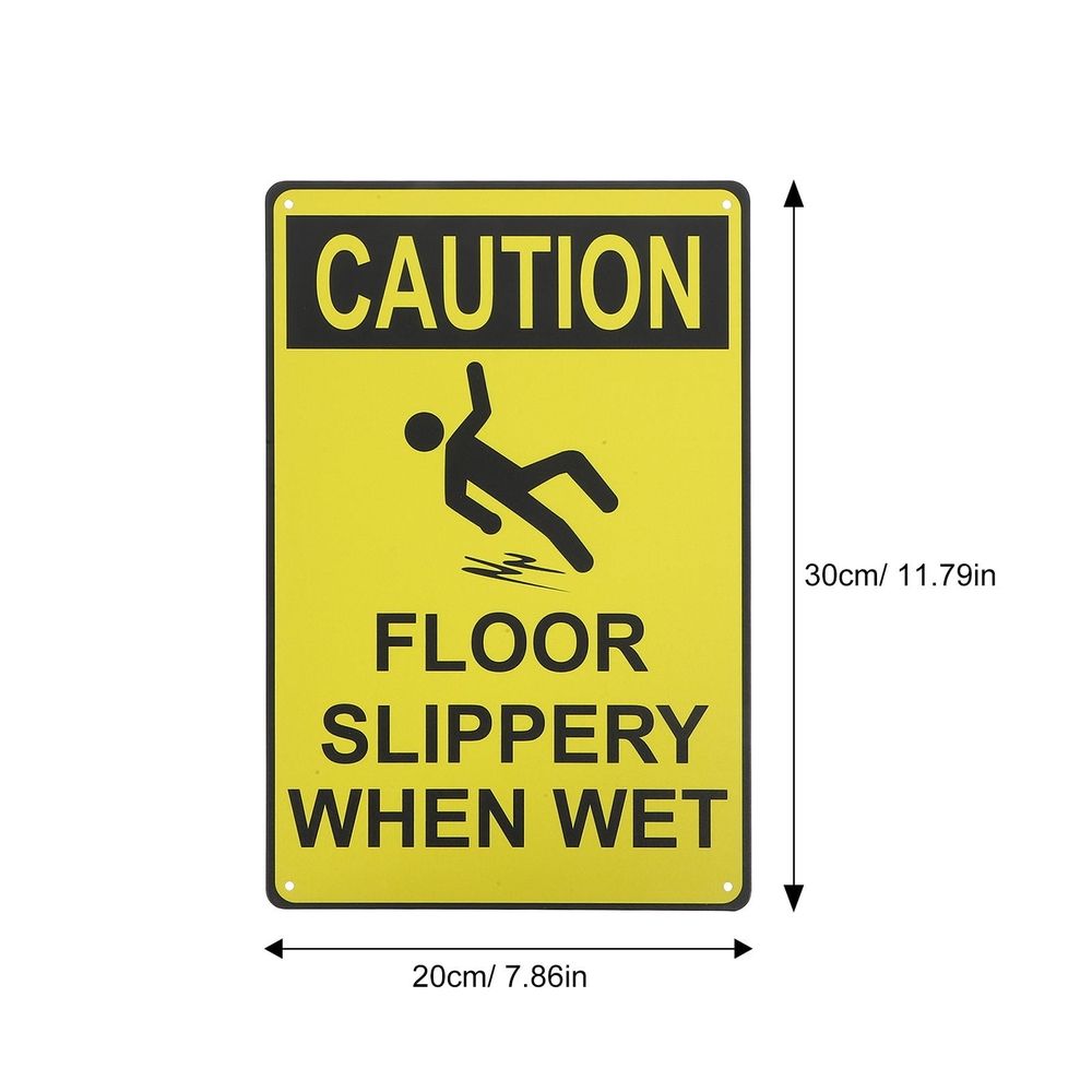 High Visibility Yellow Caution Sign for Outdoor Slippery Floors