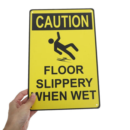 High Visibility Yellow Caution Sign for Outdoor Slippery Floors