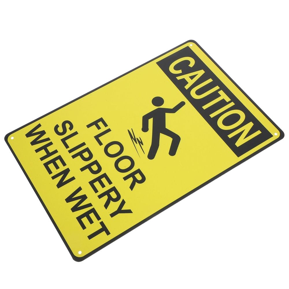 High Visibility Yellow Caution Sign for Outdoor Slippery Floors