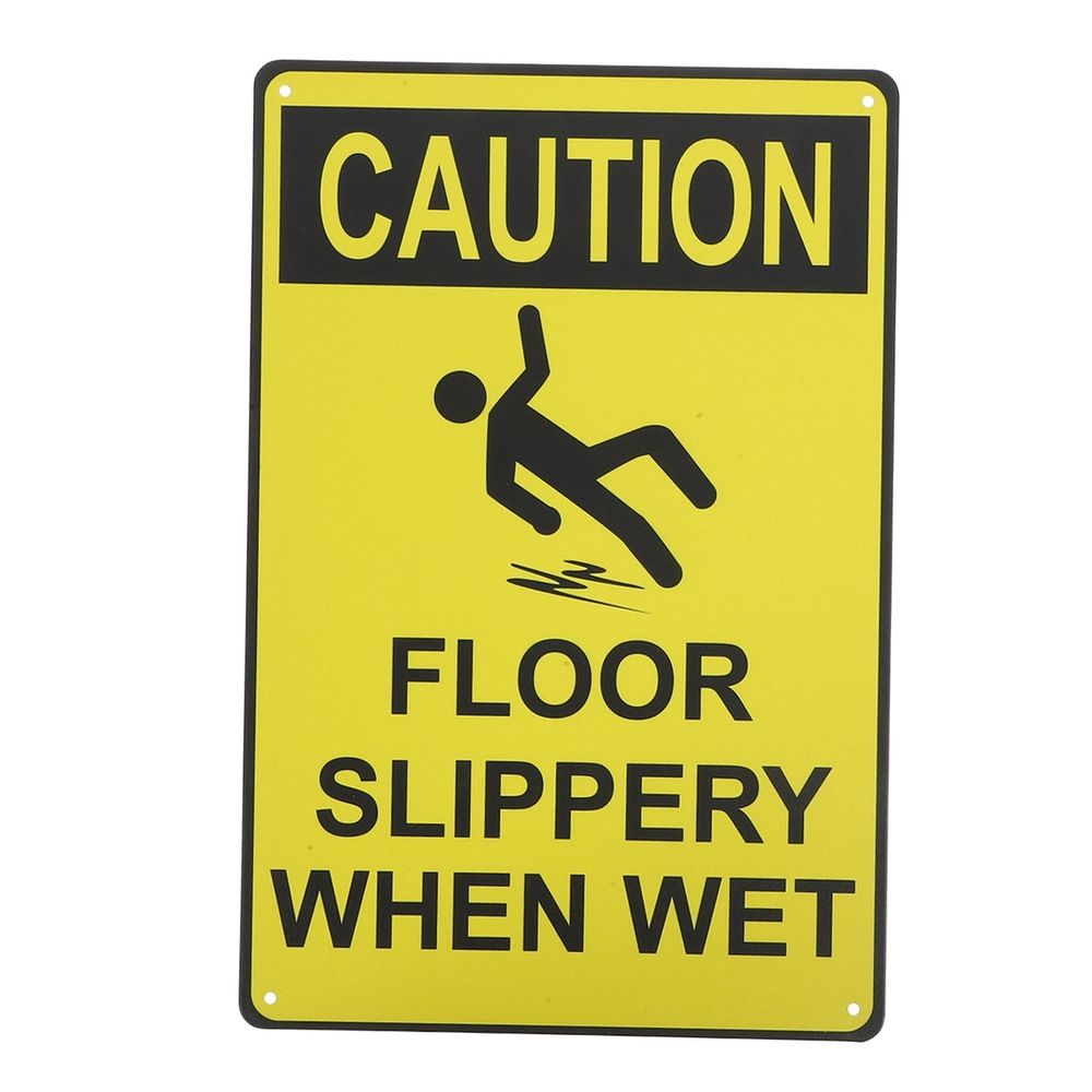 High Visibility Yellow Caution Sign for Outdoor Slippery Floors