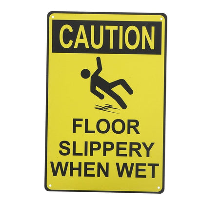 High Visibility Yellow Caution Sign for Outdoor Slippery Floors
