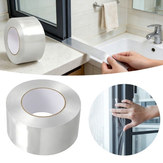 Transparent Window and Door Weather Sealing Tape, Self-Adhesive Insulation Caulk Strip for Draft Proofing Shower Glass, Bathroom and Home Windows, Flexible Seal for Gaps Cracks