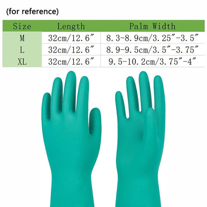 Pair of Nitrile Chemical Protective Gloves Cleaning Washing Painting Use Size XL Green