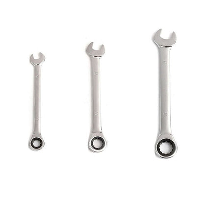 Dual Fixed Head Ratchet Wrench Chrome Vanadium Steel Repair Machine Auto Tool Silver 13MM