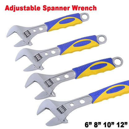 Adjustable Wrench, 6"-12" Anti-Slip Handle Chrome Vanadium Steel Wrench