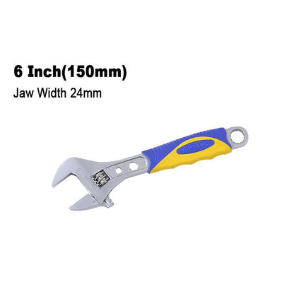 Adjustable Wrench, 6"-12" Anti-Slip Handle Chrome Vanadium Steel Wrench