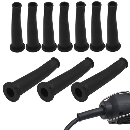 Rubber Power Cable Sleeve Protector for Drills Saws Angle Grinders, Black Insulation Covers, Power Tool Cord Guard (10Pcs, Small)