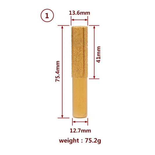 Diamond Router Bit with 1/2" Shank Router Cutter for For Marble Granite Golden
