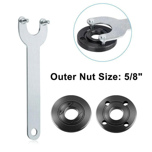 Angle Grinder Flange Spanner Metal Lock Nut Thread Replace For Angle Grinder Inside Outside Flange Nut Set Tool And Wrench