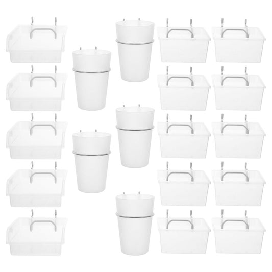 20Pcs Pegboard Storage Bin Set with Hooks Clear Wall Mount Organizer for Workshop and Kitchen